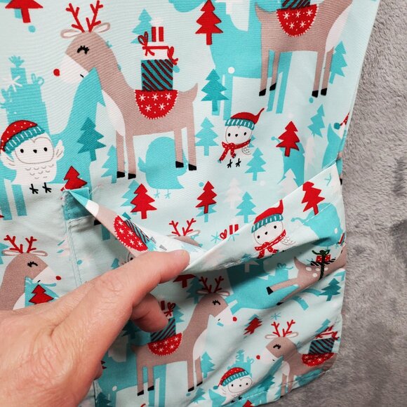 Divine Curves V-neck Top Reindeers and Owls Holiday Mint Green 2 Pckts Wmn Sz 3x - Picture 8 of 11